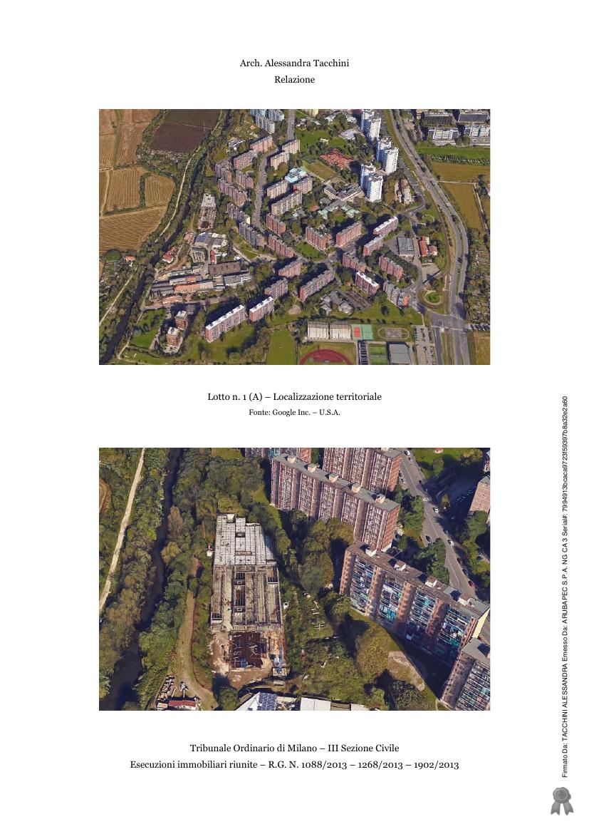 Foto 1 — Autorimessa in costruzione (piano interrato) e aree urbane adiacenti